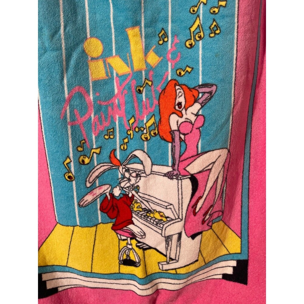 Vintage 80s Who Framed Roger Rabbit Beach Towel 1980s Retro Ink & Paint Club